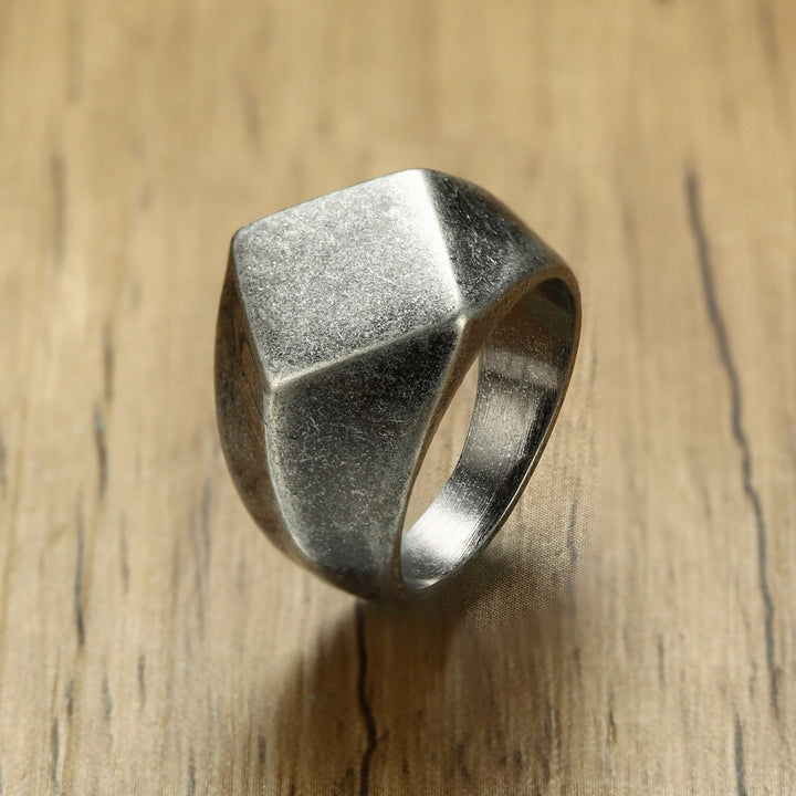 Men's Quadrangle Flat-Top Signet Ring