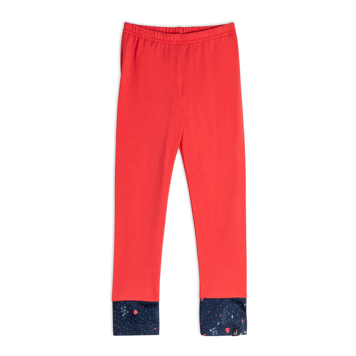Cut And Sew Cotton Legging Red And Navy