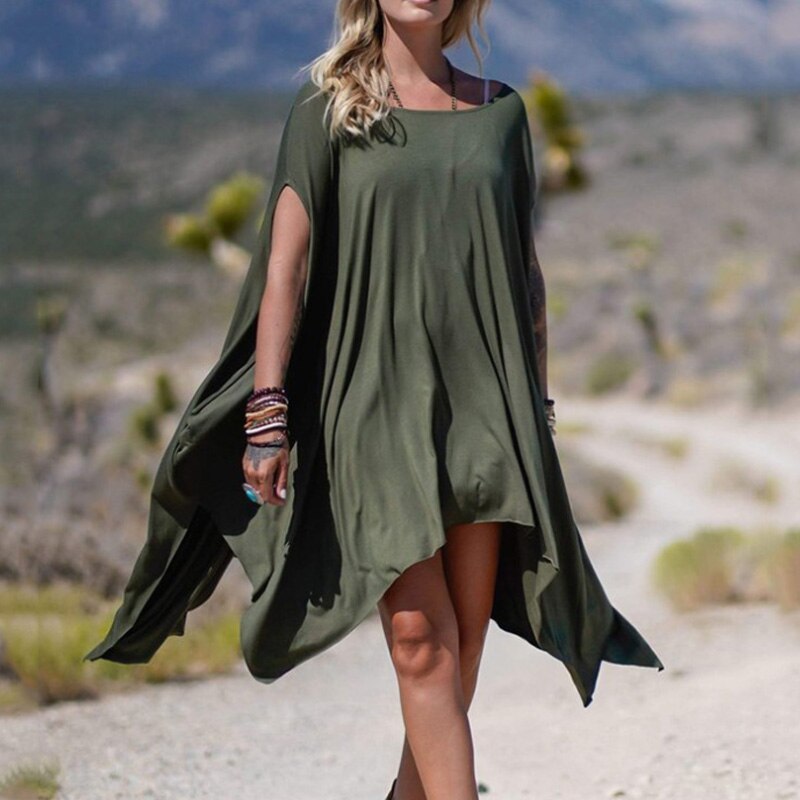 Fashion Batwing Sleeve Beach Dress