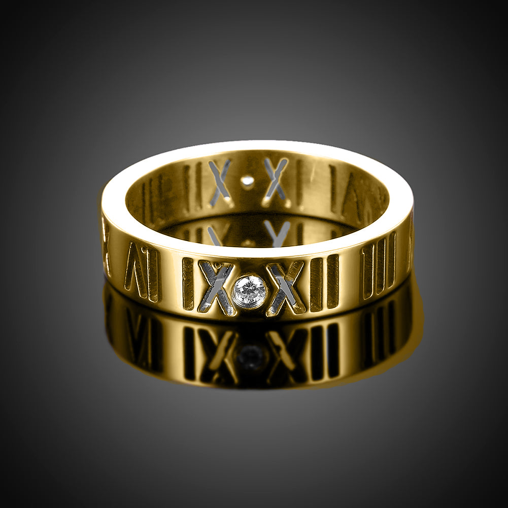 Solid 18K Gold Plated Cocktail Ring With Crystal