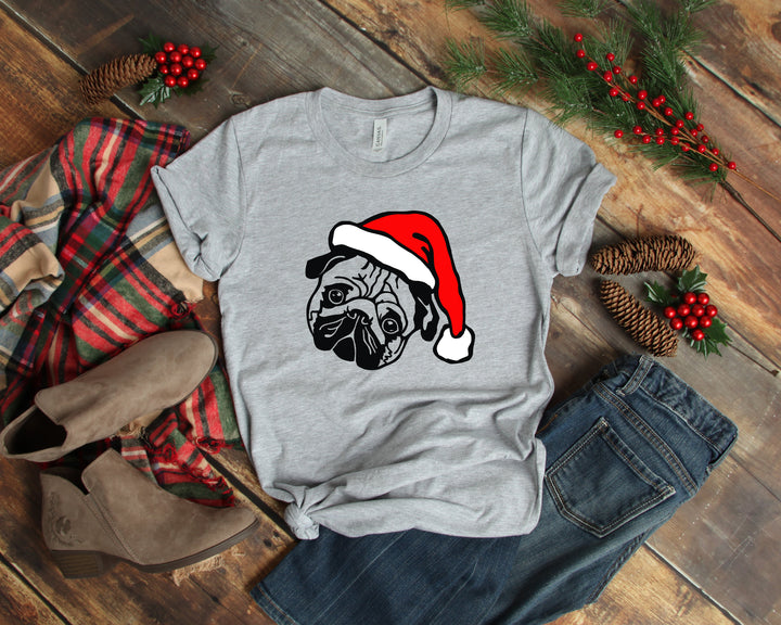 Santa Pug Shirt, Pug Christmas Shirt, Dog Lover Shirt