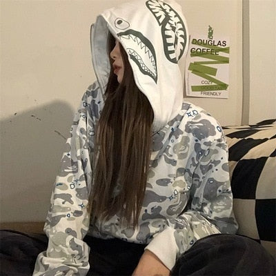 Men Shark Camouflage Hoodies