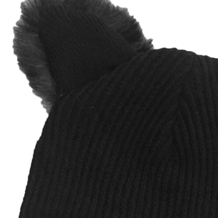 Warm Winter Hat For Women Wool Knitted Womens Cat Ears Kids Mink Hats  Fur Pompom Caps Female  Bonnet Femme