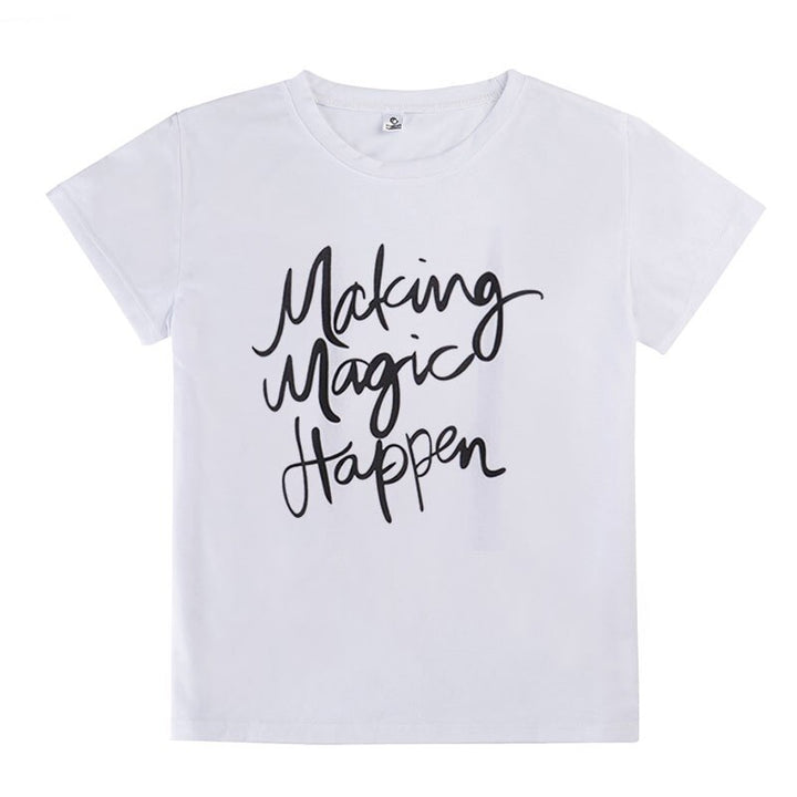 Summer Women T-shirt Printed Magic Letters
