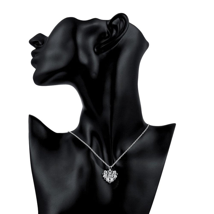 Heart Diamond Cut Necklace In 18K White Gold Plated