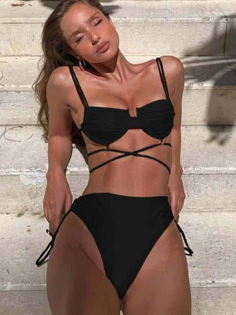 Sexy Triangle Double-Sided Bikini Set