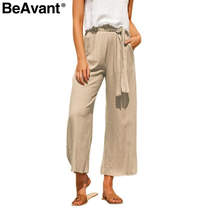 Casual cotton linen summer pants