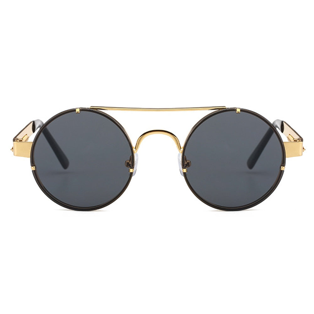 Peekaboo Red Lens Sunglasses Round Vintage Steampunk Sunglasses