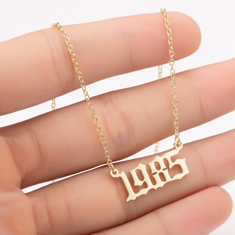 Women Personalized Necklace Special Date Year Number