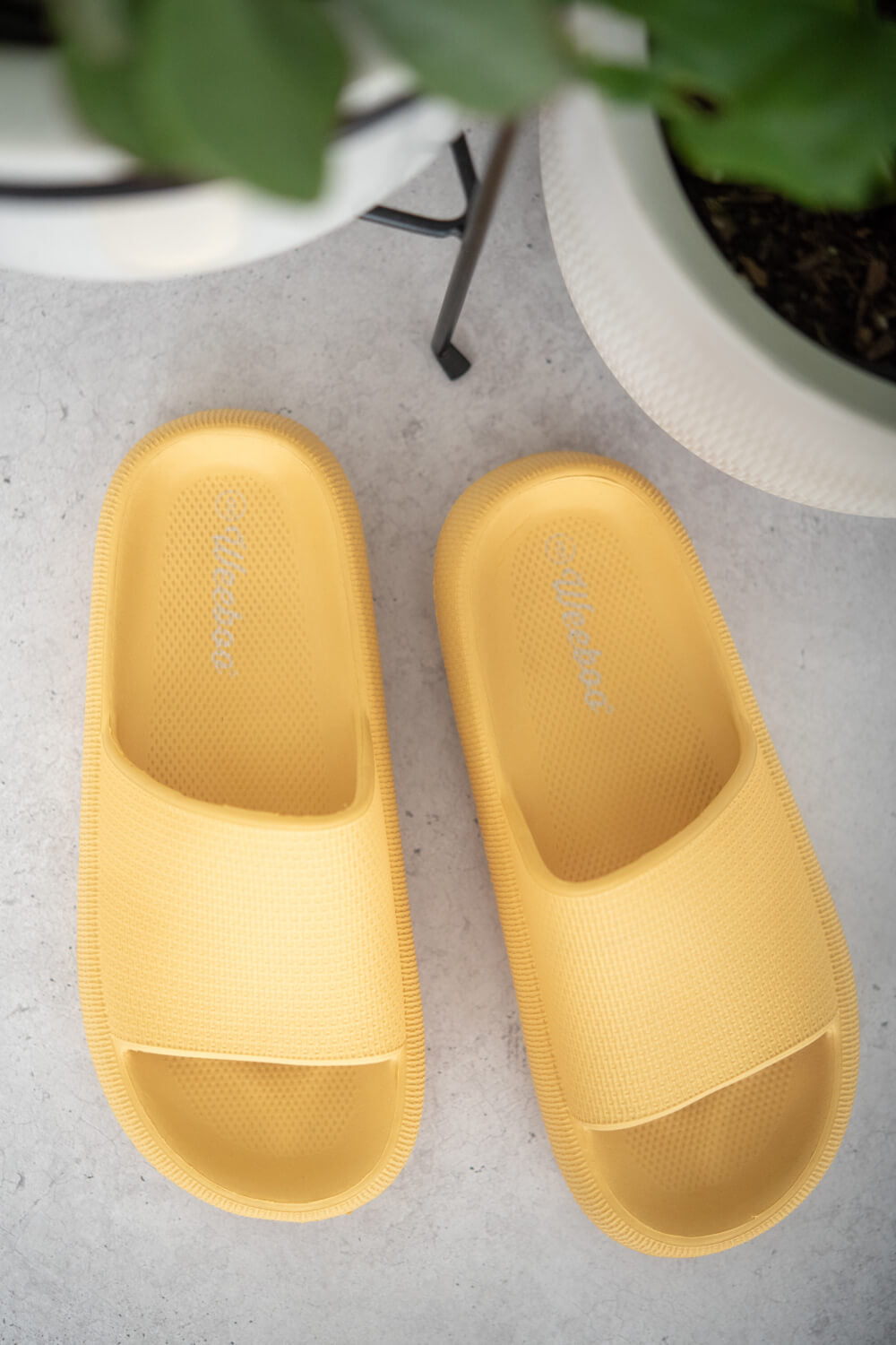 Yellow Slide-On Sandals