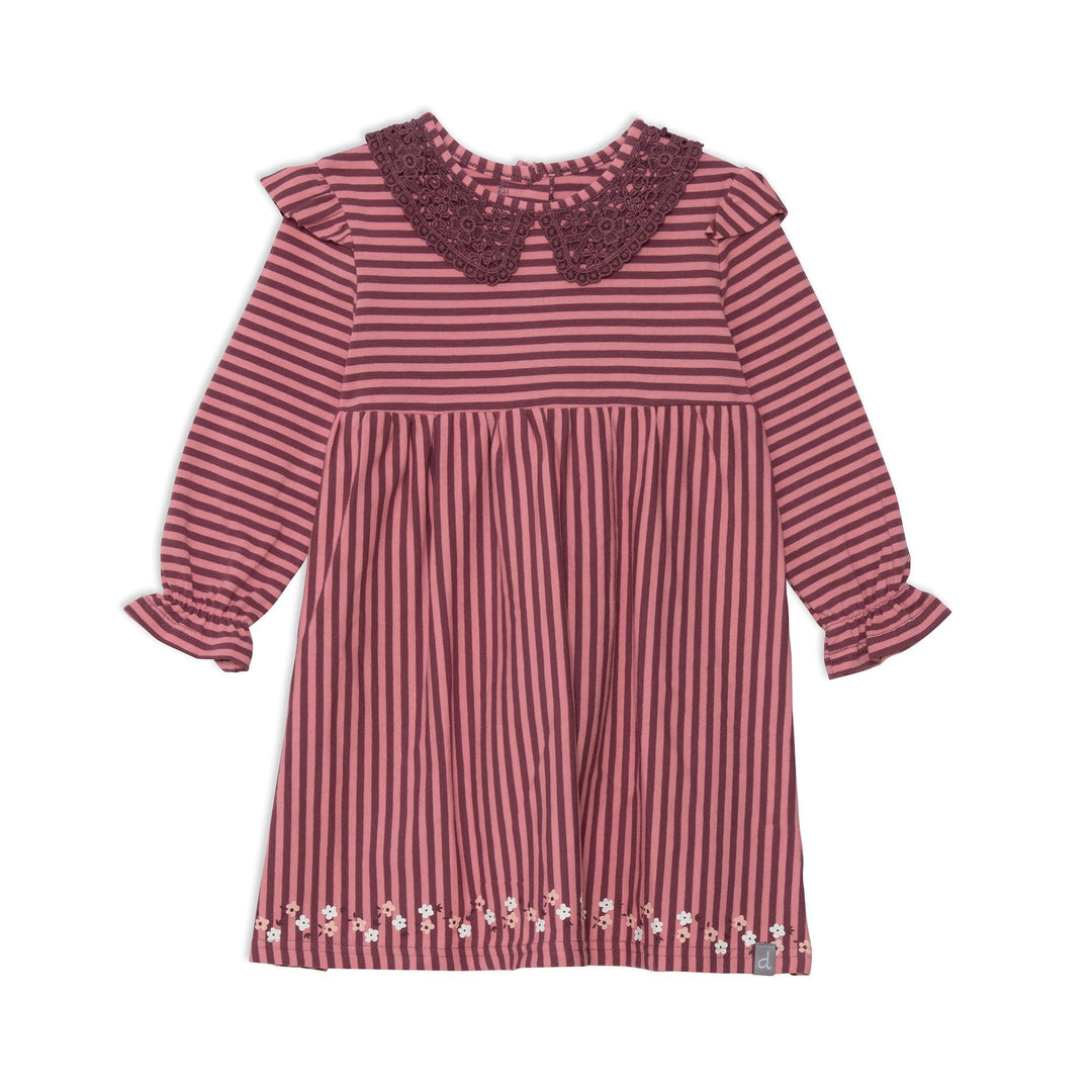 Long Sleeve Dress With Frill Striped