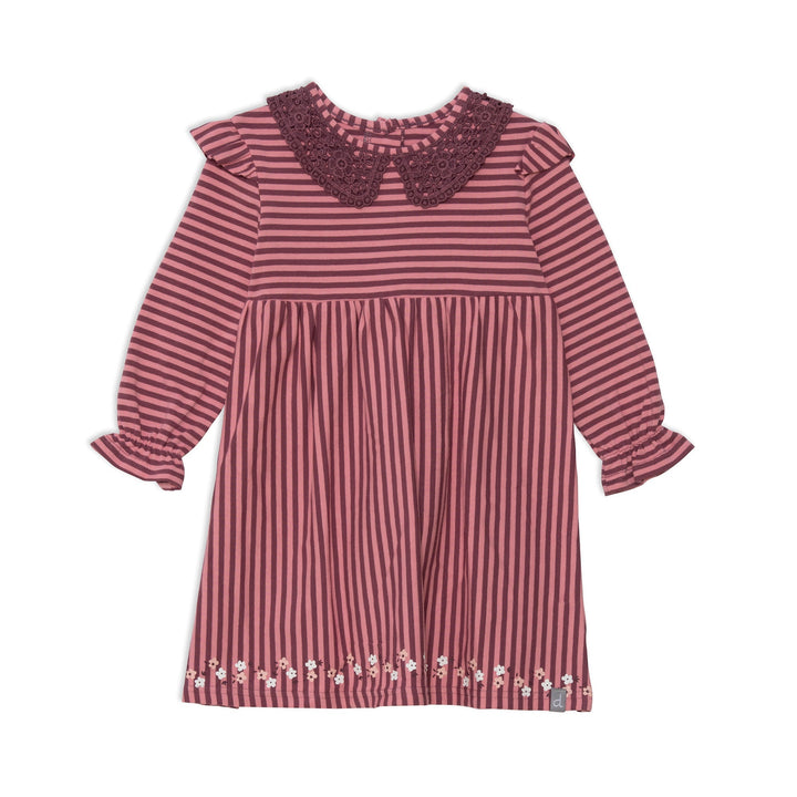 Long Sleeve Dress With Frill Striped