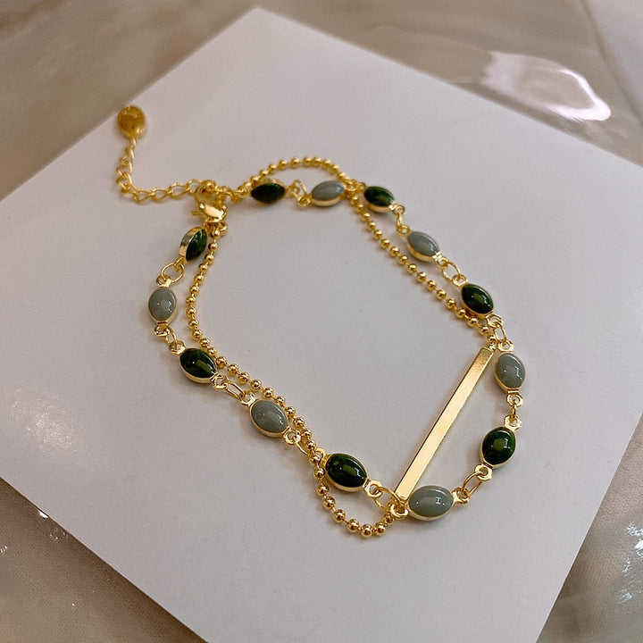 Green Crystal Charm Bracelets for Women