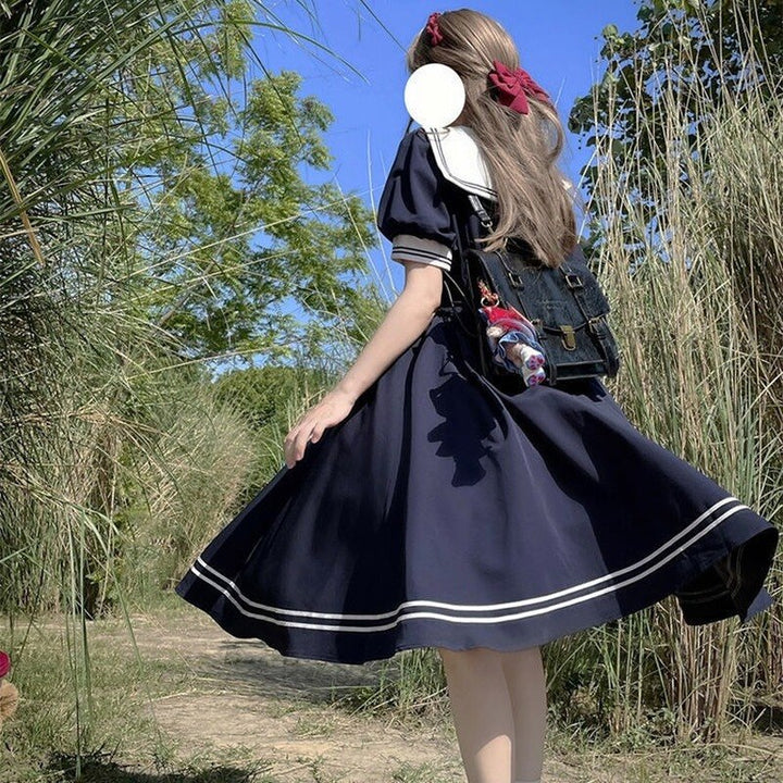Preppy Chic Sailor Collar Dress